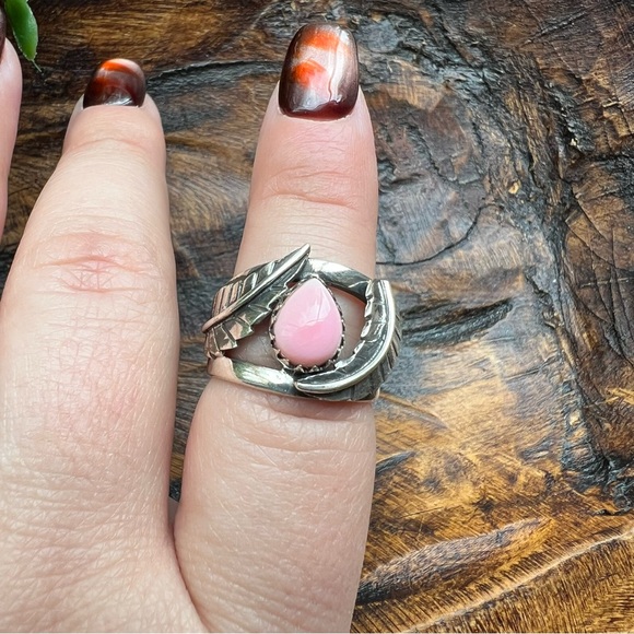 Queen Conch Wide Band Ring | 925 Sterling Silver | Leaf Detail | 7.75 - Picture 5 of 10